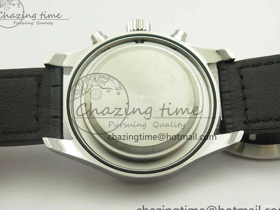 MIROTIME 0712 Pilot Chrono 377725 SS ZF 1:1 Best Edition White Dial on Black Leather Strap A Soft 7183